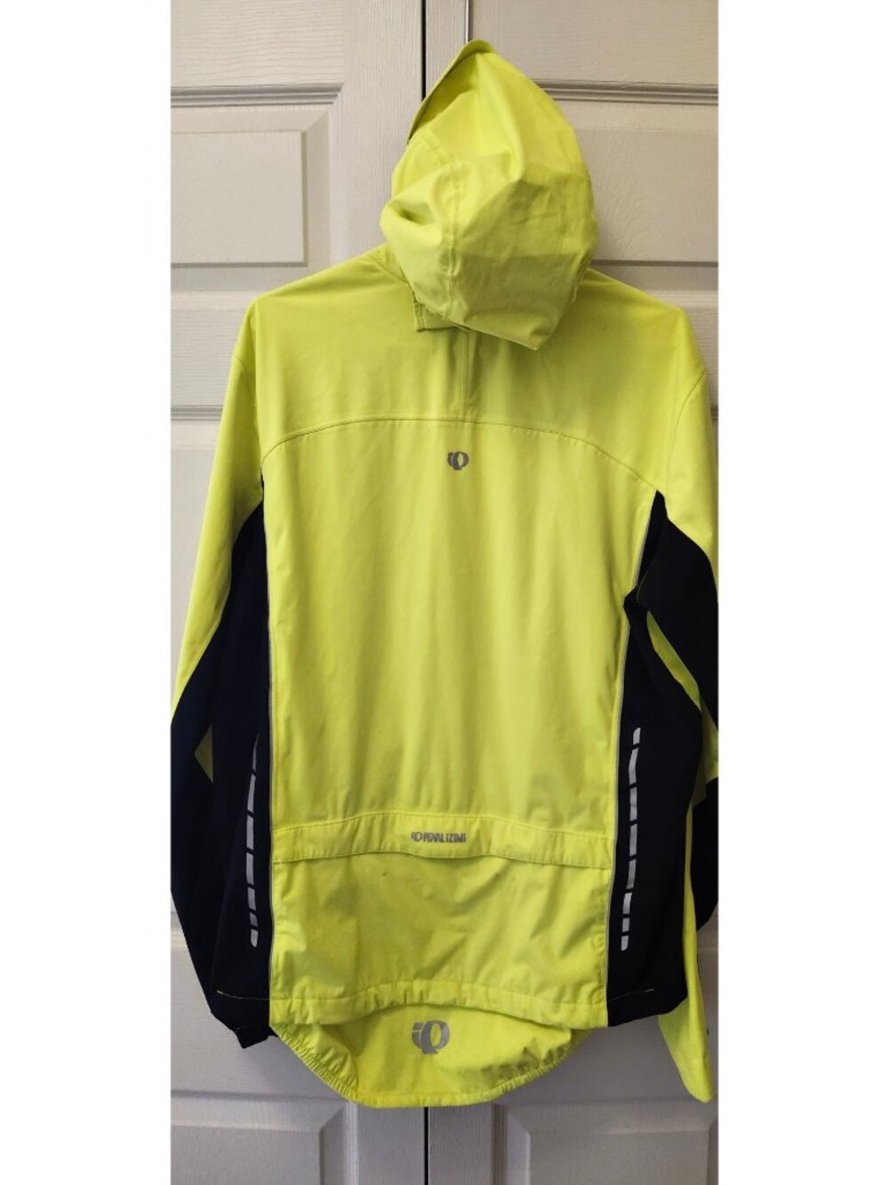 Men Pearl Izumi IQ Select Series Bright Yellow Cycling Jacket Hooded Size XL - Picture 7 of 13